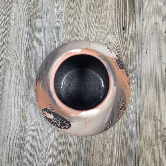 Vintage Vase Cedar Mesa Native American Navajo Pottery Signed Hieroglyphic Decor - Picture 6 of 8